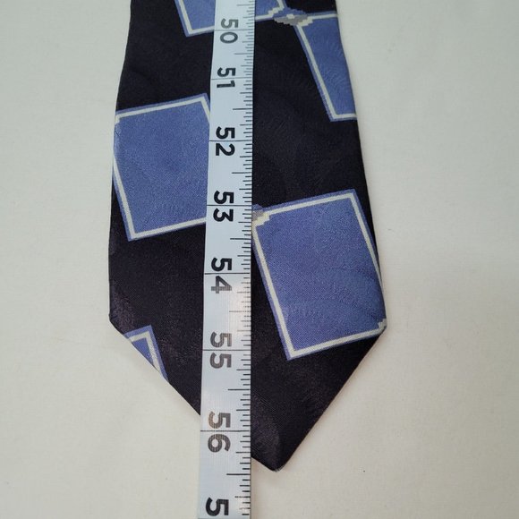 Tom‎ James Mens Tie Silk Handmade Geometric Print Made in USA - Picture 5 of 7